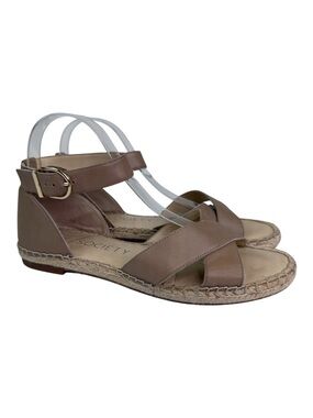 Sole Society Leather Flat Sandals ankle Criss cross Size 8.5